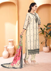 Advanced Looking Salwar Suit in Off White Colour